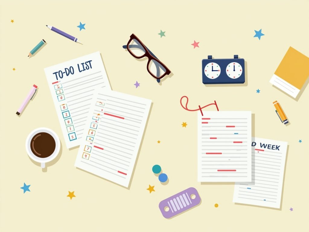 Organized desk with work hacks in action